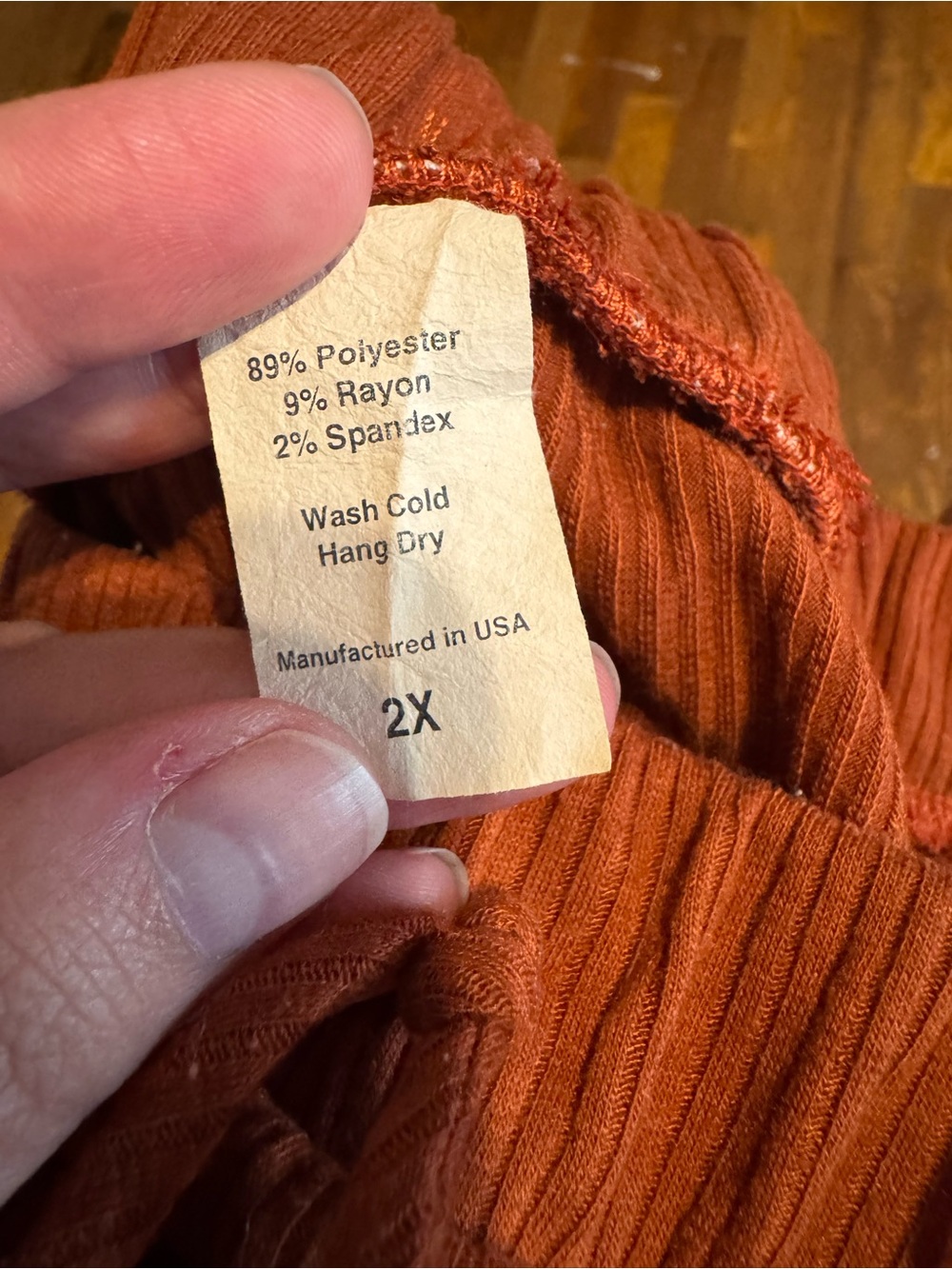 Rust Ribbed Two-Piece Set - Top & Pants - Picture 4 of 5